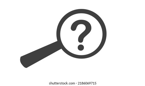 Icono de la marca de preguntas y de cristal. Ilustración editable por vector aislado
