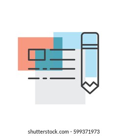 Looking Gobal Write Advertisement, marketing icons Flat Color