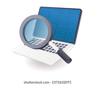 Looking for hacker attack problems flat illustration