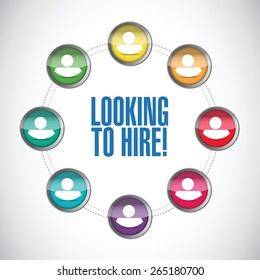 looking to hire people network concept illustration design over white