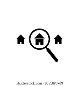 Looking for home icon. Search home symbol. Flat design. Stock - Vector illustration