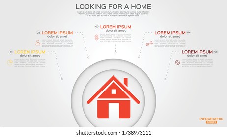 Looking for a home Infographics, Real estate presentation. Rent banner