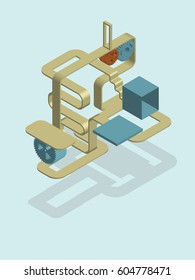looking for how to go through maze and get to the ideas. the employee thinks how to pass the labyrinth. business concept the path to the idea.