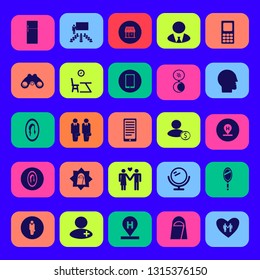 looking icon set with hotel location, lesson begining and female mirror vector illustration