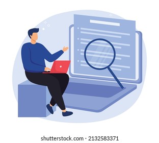 Looking for job vacancies. Job search concept.  Start your career, company corporate website, headhunting abstract metaphor. Vector illustration.