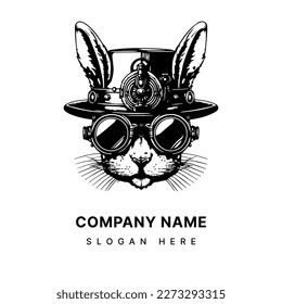 Looking for a logo that stands out from the crowd? Our Rabbit with a Steampunk Hat design is perfect for businesses that want a unique and memorable brand identity