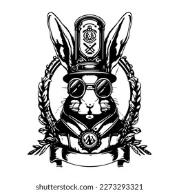 Looking for a logo that stands out from the crowd? Our Rabbit with a Steampunk Hat design is perfect for businesses that want a unique and memorable brand identity