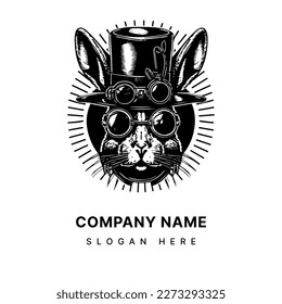 Looking for a logo that stands out from the crowd? Our Rabbit with a Steampunk Hat design is perfect for businesses that want a unique and memorable brand identity