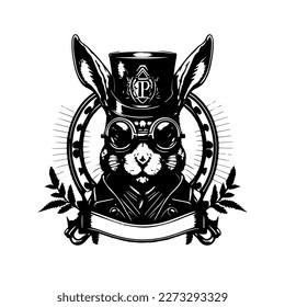 Looking for a logo that stands out from the crowd? Our Rabbit with a Steampunk Hat design is perfect for businesses that want a unique and memorable brand identity