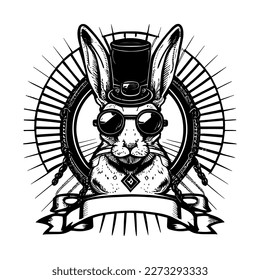 Looking for a logo that stands out from the crowd? Our Rabbit with a Steampunk Hat design is perfect for businesses that want a unique and memorable brand identity