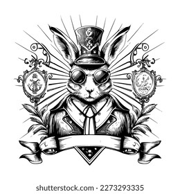 Looking for a logo that stands out from the crowd? Our Rabbit with a Steampunk Hat design is perfect for businesses that want a unique and memorable brand identity