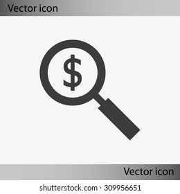 coin dollar money with magnifying glass 4830358 Vector Art at Vecteezy