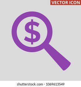 Looking For Money icon on grey background. Vector illustration