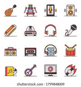 Looking for a multimedia and music pack? We are presenting this set in flat style for your design project. A simple yet creative pack must be in your collection. Hope you will like it! 