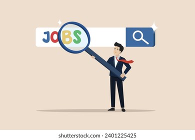 Looking for a new job, new challenges to become more successful, recruitment or job vacancies, employees looking for new jobs from the internet.