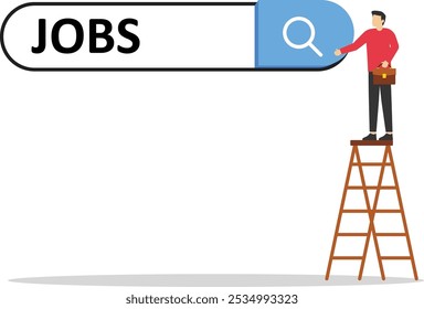 Procurar novo emprego, emprego, carreira ou procura de emprego, encontrar oportunidade, procurar vaga ou conceito de posição de trabalho.


