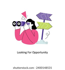 Looking For Opportunity Flat Style Design Vector illustration. Stock illustration