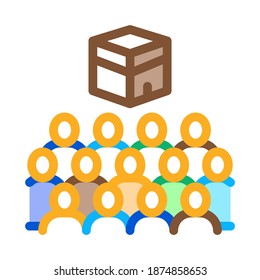 looking people on kaaba icon vector. looking people on kaaba sign. color symbol illustration
