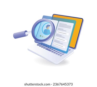 Looking for personal data for branding flat illustration concept