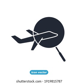 buscando un icono de plano. buscar una plantilla de símbolo de plano para la ilustración vectorial de la colección de diseño gráfico y web