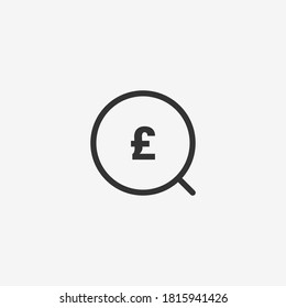 Buscando un icono de libra aislado en el fondo. Símbolo de búsqueda moderno, simple, vector, icono para el diseño de sitios web, aplicación móvil, ui. Ilustración vectorial