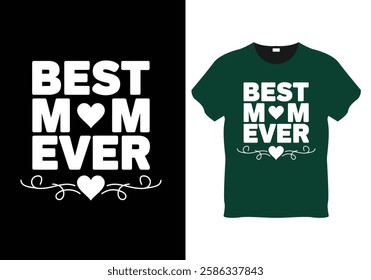 Looking for a simple yet meaningful Mother's Day gift? This "Best Mom Ever" vector illustration is a perfect choice. The clean design and heartfelt message make it suitable for a variety of uses, from