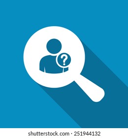 Looking For Someone Confused. Flat icon design with long shadow