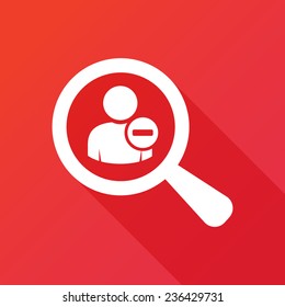 Looking For Someone To Remove. Flat icon design with long shadow