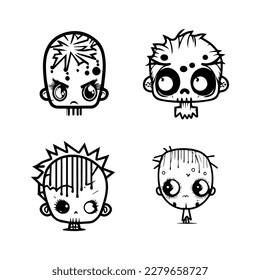 Looking for something cute and creepy Check out our kawaii zombie head collection. Each one Hand drawn with love, these illustrations are sure to bring some undead fun to your project