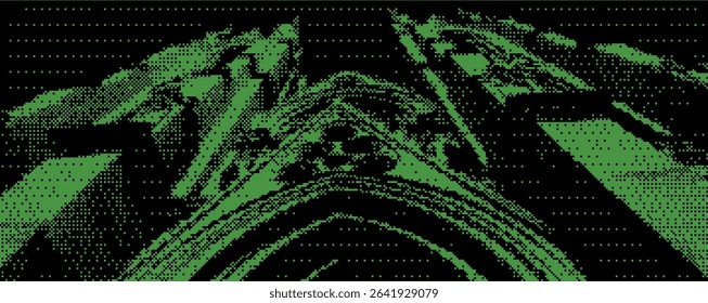 Looking up at striking Gothic architecture, showcasing detailed stonework and arches, captured in a vibrant green hue that enhances the intricate design elements. Bitmap y2k zine bg. 