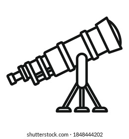Looking telescope icon. Outline looking telescope vector icon for web design isolated on white background