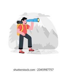 Aussehen: Binokulärer abstrakter Konzeptvektor in einer Stockillustration mit Flachstil