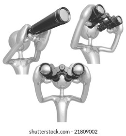 Looking Through Binoculars and Telescope