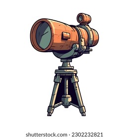 Looking through the hand held telescope icon isolated