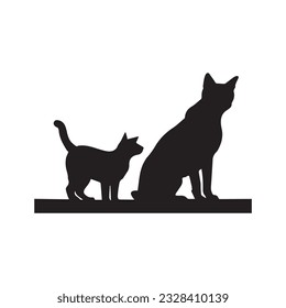 Mirando dos artes vectoriales de silueta de perros.