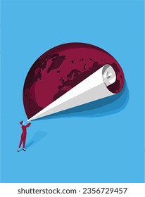 "Looking at the World Folding in Mind" is a captivating 3D animated vector file. This visually stunning artwork portrays a unique perspective as the world appears to fold and transform within the conf