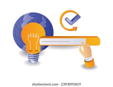 Buscando la ilustración del concepto de ideas de información mundial