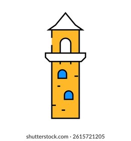 lookout tower line icon vector. lookout tower sign. isolated symbol illustration