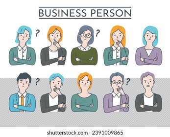Parece que tiene dudas. Esta es la pose de una persona de negocios pensante.