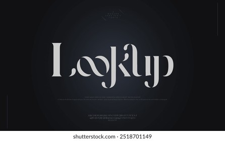 Lookup, luxury alphabet letters font classic lettering minimal fashion designs typography sans serif simple wedding logo design fonts and number vector illustration logo for brand