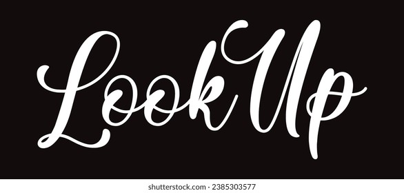 lookup text on black background.