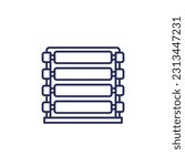 loom machine line icon on white