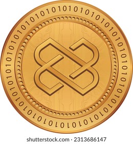 loom network-loom cryptocurrency illustrations on abstract background. 3d illustrations.
