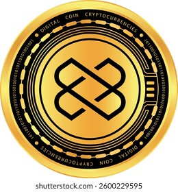 loom network-loom cryptocurrency illustrations on abstract background. 3d illustrations.
