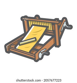 Loom Textil Equipment Vector Icon Cartoon Illustration