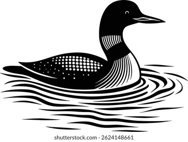 Loon bird on Water design 