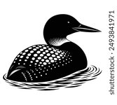 Loon bird vector illustration editable project.