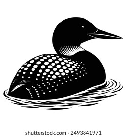 Loon bird vector illustration editable project.