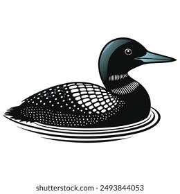 Loon bird vector illustration editable project.