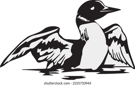 Loon File,Loon Silhouette File,Loon Cut  Clip Art for Commercial , Personal Use,Silhouette,